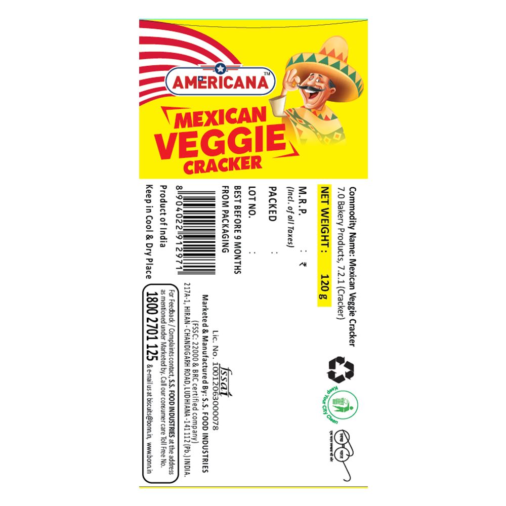 American Mexican Veggie Cracker 120 g